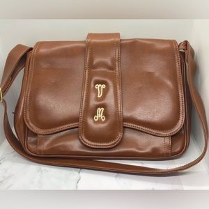 Vintage Brown Leather Shoulder Bag Purse